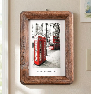 4x6 Picture <b>Frame</b> Rustic Wooden Picture <b>Frame</b> <b>with</b> Real Tempered Glass Gift Box Barn Wood <b>Frame</b> <b>with</b> Rounded Corner Tabletop - Product Image 4