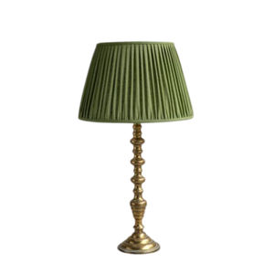 Lámpara de Mesa de Metal con Acabado Bronce Estilo Antiguo, con Pantalla Cuadrada de Tela con Adorno de Flor-de-Lis, Lámpara Decorativa Vintage para Mesa de Noche o Escritorio - Product Image 3