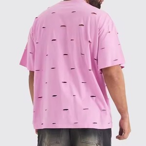 T-shirt Homme 2026 en Coton Lourd 100% Distressed à Manches Courtes, Coupe Oversize, Impression Sérigraphique, Logo Personnalisé, Coupe Courte - Product Image 3