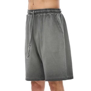 Nuevas llegadas: Pantalones cortos de hombre personalizados con lavado ácido, estilo vintage, de algodón, informales, para gimnasio, moda de verano, con cordón, de corte relajado. - Product Image 5