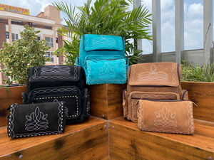 2025 vente chaude ordinateur portable Boot Stich Combo ensembles femmes sac à dos et étui à bijoux grande capacité véritable daim cuir sacs de voyage - Product Image 4