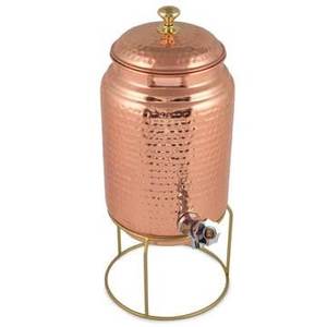 Fontaine à eau domestique en cuivre pur, distributeur d'eau métallique portable, bénéfique pour la santé, fontaine à eau en cuivre Linea Expo - Product Image 1