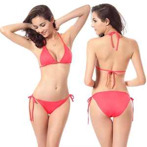 Bikinis sexy à coupe haute pour femmes, maillot de bain micro string uni, vêtements de bain d'été, ensemble de bikini personnalisable avec logo, tenue de plage - Product Image 3