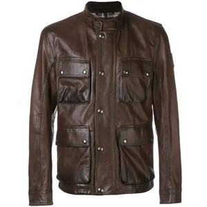 Veste en cuir pour homme 2026, service OEM, en toile, manches longues, décontractée, pour l'hiver - Product Image 1