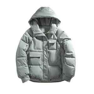 LUXE ATTIRE INDUSTRY Nouvelle Arrivée Veste d'hiver pour homme imperméable rembourrée de duvet avec garniture en fourrure coupe-vent épaisse noire à capuche - Product Image 3