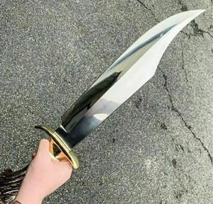 Cuchillo Bowie de Hoja Fija, Acero al Carbono, Punta Caída, Cuchillo de Caza y Supervivencia para Exteriores, Hecho a Mano, Personalizable - Product Image 3
