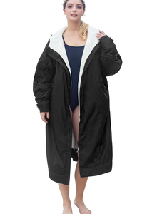 Parka de bain unisexe pour adultes, confortable, doublée de polaire, parka de bain surdimensionnée, imperméable, chaude, doublée de sherpa, poncho de change, robe de bain - Product Image 4