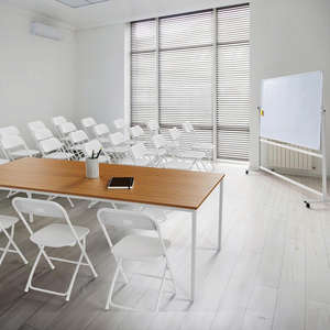 Silla Plegable Moderna de Resina Blanca con Estructura de Acero Inoxidable – Asiento Resistente para Exteriores, Eventos, Escuela y Camping - Product Image 3