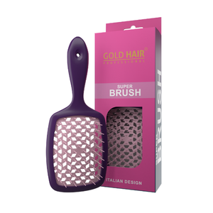 Wholesale Gold Hair Professional Original Detangler Super Brush with Different Colors Nondisposable <b>Rubber</b> <b>Plastic</b> - Product Image 1
