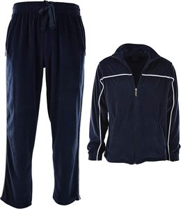 Men's <b>Velour</b> <b>Tracksuit</b> with Zippered Pockets 2 in 1 Design Drawstring Closure Midweight Thickness-Winter - Product Image 1