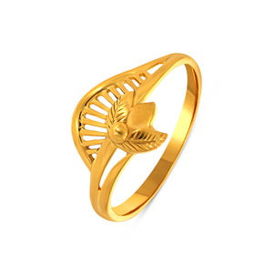 Leaf Grace Fancy Gold <b>Ring</b> Luxury Gold Plated Floral Leaf Design <b>Adjustable</b> <b>Ring</b> for Women Elegant Openwork Fashion Finger <b>Ring</b> - Product Image 1