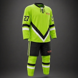Tenue de hockey sur glace haut de gamme : Maillot et pantalon d'équipe en tissu respirant et anti-humidité pour les matchs de ligue et l'entraînement - Product Image 3