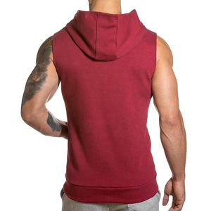 2026 Men's Black <b>Sleeveless</b> Hooded Knitted Casual Tank Top Regular Fit Solid Color Summer Wear <b>Hoodie</b> For Online Sale - Product Image 6