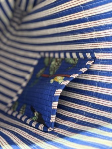 Sac fourre-tout matelassé imprimé jungle bleue, style bohème, en toile, ouvert, pour le shopping, utilisable toute l'année - Product Image 3