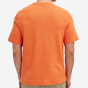 T-shirt en coton gaufré pour homme, col rond, coupe décontractée, manches courtes, tissu texturé, doux et confortable, vente en gros - Product Image 4
