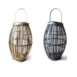 Linterna Interior Hecha a Mano Vietrustic, Linterna de Bambú y Ratán, Linternas Colgantes Trenzadas - Product Image 1
