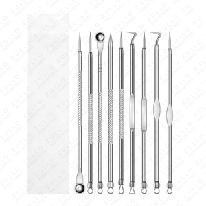 Professional 9 Piece Stainless Steel Acne Extractor Kit Blackhead Remover <b>Tools</b> with Precision Tweezers Set - Product Image 2