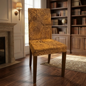 New Modern Minimalist Circular Motif Rattan <b>Dining</b> Chair Wood Eco-Friendly Kitchen Restaurant Seating Furniture Accent <b>Armchair</b> - Product Image 2