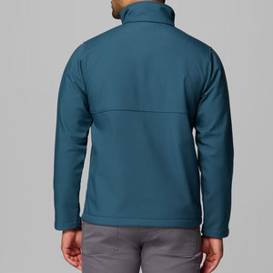 Chaqueta de Forro Polar Azul para Hombre, Cuello Alto, Cierre de Cremallera, Resistente al Viento, Informal, para Otoño, Corte Regular, Color Sólido, Material de Poliéster - Product Image 3