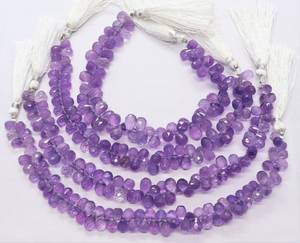 AAA Natural Pink <b>Amethyst</b> Faceted Teardrop Shape Beads 5x7 to 6x8 MM <b>Amethyst</b> Gemstone Drop Beads 8 Inch Strand <b>Amethyst</b> Beads - Product Image 1