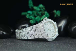 Luxury Men's Tonneau Quartz Watch Stainless Steel Bracelet Diamond Encrusted Analog Date Display Wristwatch - Product Image 2
