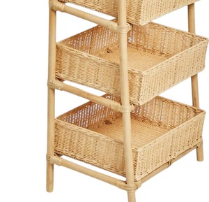 Nordic Style Natural Rattan Shelving Multi Tier Display <b>Shelf</b> For Children Toys Books Interior Home Decor <b>Basket</b> Accent - Product Image 3