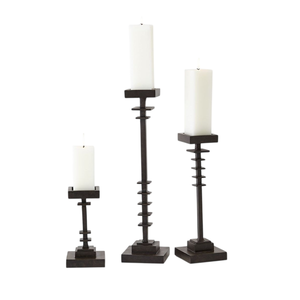 Candelabro Decorativo de Metal para Decoración del Hogar, Portavelas de Pilar Decorativo de la Mejor Calidad, Aluminio Fundido Negro, Hecho a Mano y Personalizado - Product Image 5
