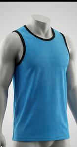 Men's Blue <b>Mesh</b> Tank Top Crew Neck Sleeveless Breathable Basketball Apparel Athletic Fit All Seasons 100% Polyester - Product Image 1