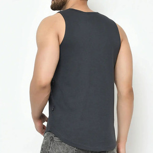 PRIMEFIELD ENTERPRISES เสื้อกล้ามแขนกุดผู้ชาย สีเทาเข้ม คอกลม ผ้าสแปนเด็กซ์/โพลีเอสเตอร์ ป้องกันการหดตัว ระบายอากาศได้ดี ผ้าถักลำลอง - Product Image 2