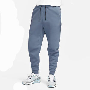 Pantalon de survêtement bleu pour homme, taille élastique, cordon de serrage, poches latérales, tricoté, décontracté, respirant, pour l'automne - Product Image 1