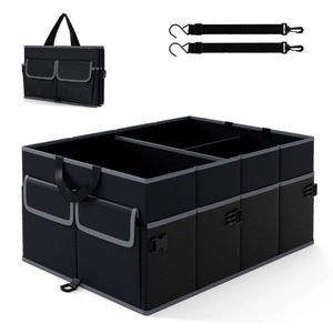 Organizador de Maletero de Coche de 13 Galones con 3 Compartimentos y 6 Bolsillos, Base Antideslizante de Tela Oxford 600D en Negro - Product Image 2