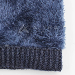 Custom Logo Unisex Adult Knitted 100% <b>Wool</b> <b>Beanie</b> <b>Hat</b> Soft Warm Folded Cuff Adjustable - Product Image 6