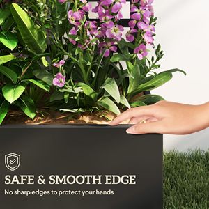 Fioriera Rialzata Nera Zincata 109x41x178 cm con Spalliera per Piante Rampicanti e Ortaggi - Product Image 6