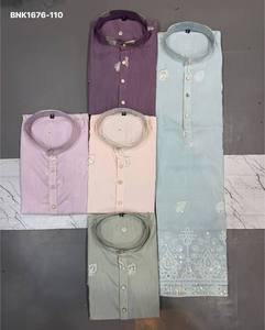 Colección Premium de Kurta de Manga Larga de Seda Suave con Detalles de Daman y Lentejuelas - Colección de Pantalones Anchos de Algodón - Exportador Indio - Product Image 6