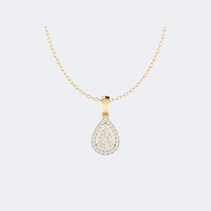 Collar con Colgante de Diamante Cultivado en Laboratorio, Corte Redondo de 0.50CTW, Chapado en Oro de 9K, Certificado IGI, con Halo - Product Image 1