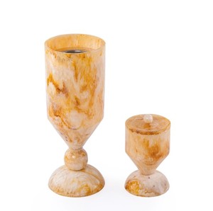 Quemador de incienso de lujo de resina de mármol ámbar, Mabkhara, quemador de incienso árabe Oud, decoración para el hogar con fragancia. - Product Image 2
