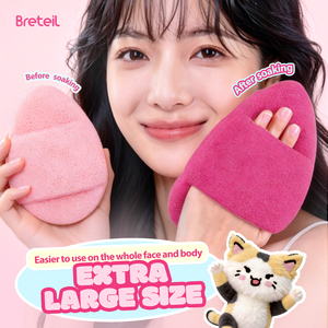 Éponge nettoyante visage en gros <span class=keywords><strong>Breteil</strong></span>, super grande, en forme de goutte d'eau, gant de lavage du visage réutilisable, pour nettoyage quotidien du visage - Product Image 3