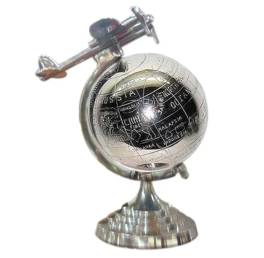 Ocean World Globe Map With Stand Geography Educational Toy Enhance Knowledge Of Earth And Indian Handicraft Home Decorative Item