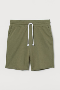 <b>Mens</b> Olive <b>Green</b> Cotton Bermuda <b>Shorts</b> Drawstring Waist Front Logo Casual Style - Product Image 4