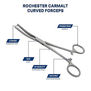 Pince hémostatique chirurgicale Rochester Carmalt durable en acier inoxydable avec verrouillage, instrument approuvé ISO - Product Image 5