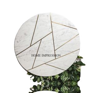 Qualité supérieure marbre blanc fait forme Rectangle bords incurvés Unique fantaisie concepteur planches à découper accessoires de cuisine - Product Image 1