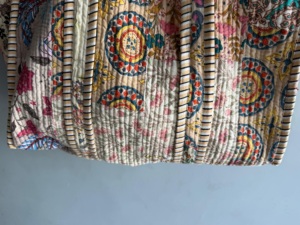 Sac fourre-tout en coton imprimé bohème avec design matelassé et poignées rayées pour femme, usage quotidien, cadeau pour elle - Product Image 5