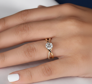 Anillo de Diamante Cultivado en Laboratorio de 1.1 Quilates, Corte Redondo, Oro Amarillo de 14K, VVS2, Certificado IGI, Anillo de Compromiso Infinito, Venta al Por Mayor OEM - Product Image 6