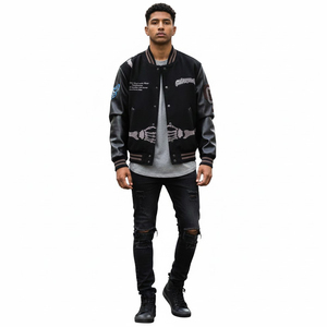 FITNESS CONCEPTS Chaqueta Letterman para Hombre, Cálida para Invierno, a Precio Razonable, con Cuello Alto Cómodo, Logotipo Frontal, Resistente al Viento y Transpirable - Product Image 1
