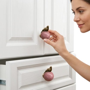 Bronze Bird Perched Cabinet <b>Knob</b> <b>Pink</b> Sphere Contemporary Design Eco-Friendly Multi-Function for Dresser <b>Drawer</b> Handle Easy - Product Image 3