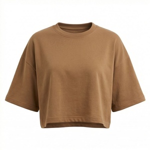 เสื้อครอปท็อปผู้หญิงผ้าฝ้ายสีพื้นแบบสลิมฟิตผสมผ้าไหมสไตล์สตรีทแวร์สำหรับออกกำลังกายและเล่นกีฬา - Product Image 1