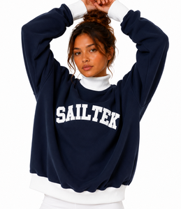 Sudadera Personalizada Color Verde Azulado para Mujer, Cuello Alto, Mezcla de Algodón Suave, Tejido Casual para Uso Diario - Product Image 4