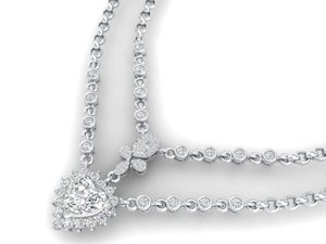 REYES Shining Double Layer Heart Cut 5.53 Carat Moissanite Necklaces Luxury 14K 18K 22K <b>Solid</b> <b>Gold</b> Gifts Fine Jewelry For Women - Product Image 4