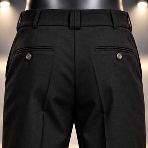 Custom Men's Mid Waist Wool Worsted Tailored Slim Fit <b>Pants</b> <b>Straight</b> <b>Leg</b> Pleated Front Business Casual - Product Image 5