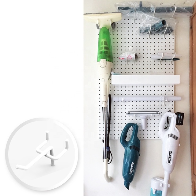 Swift Courser HH-008W Chrome Wire Metal Sweatshirt Selfie Stick Standing Display Pegboard Hooks White Headphones Supermarket